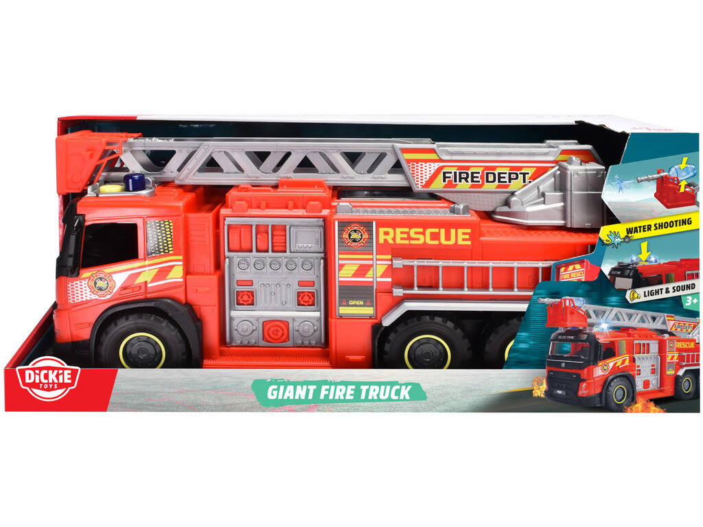 Camion de pompiers Volvo 55 cm avec lumières et sons