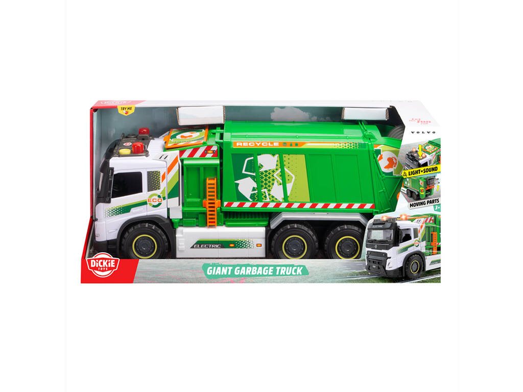 Camion de recyclage Volvo 55 cm avec lumières et sons