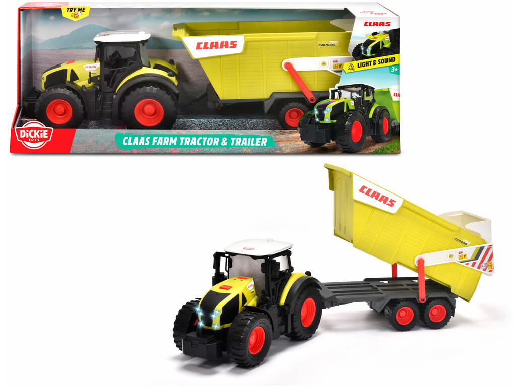 Tracteur et Remorque Claas de 64 cm avec Lumières et Sons