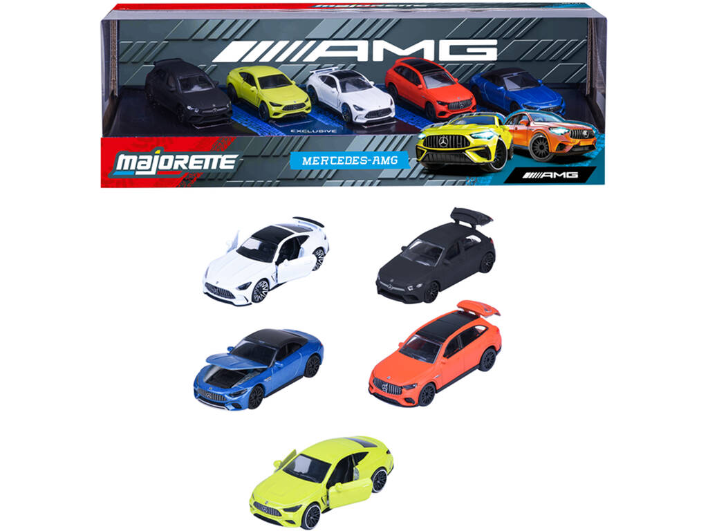 Majorette Pack 5 Coches de Metal Mercedes AMG