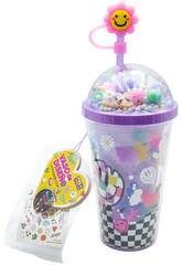 Superbecher Design Lila 20 cm mit Leuchtenden Tattoos
