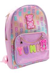 Sac à dos Ourson Yummy de 40 cm avec porte-clés