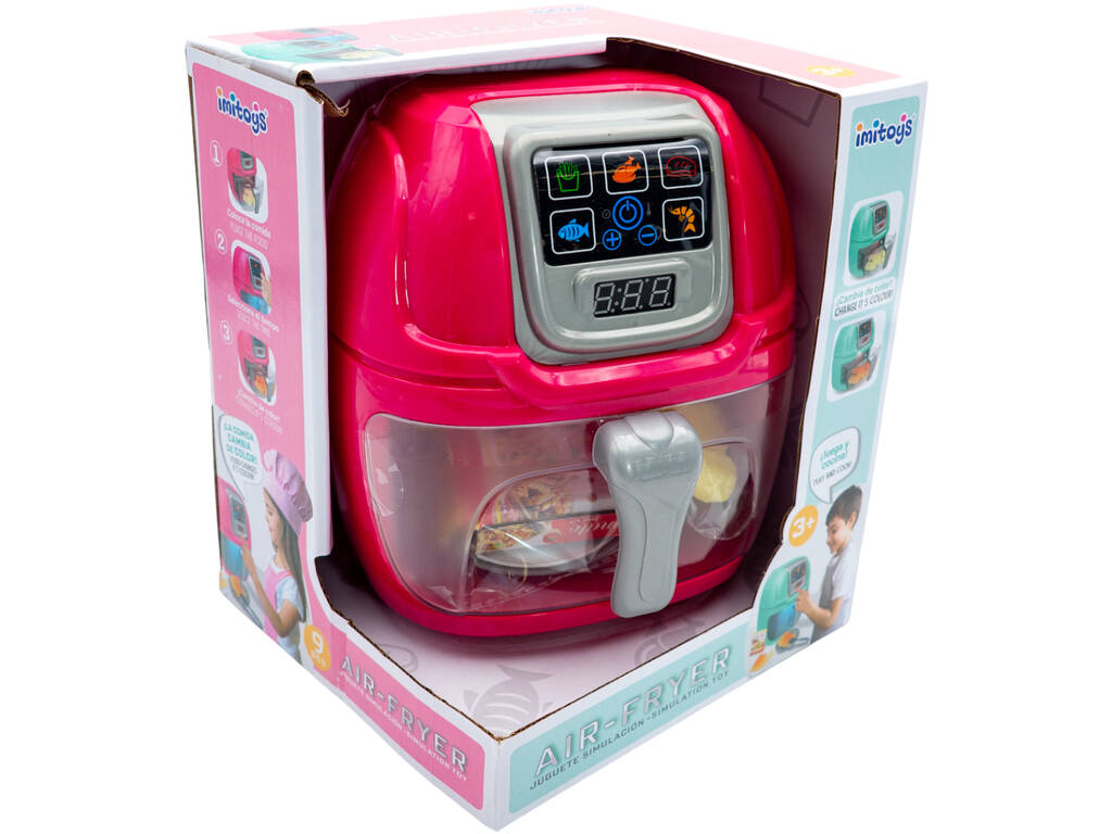 Friteuse à air chaud rose 19 x 16 x 15 cm avec lumières et accessoires