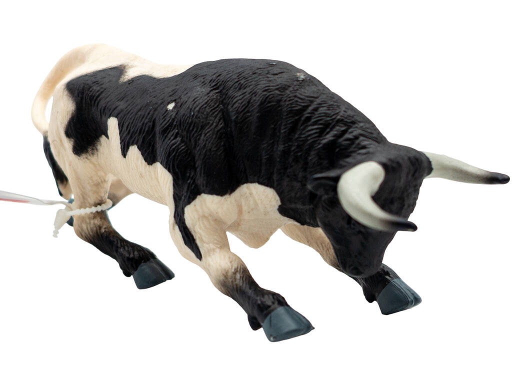 Figurine Todro chargeant, noir et blanc, 5 x 4 x 15 cm