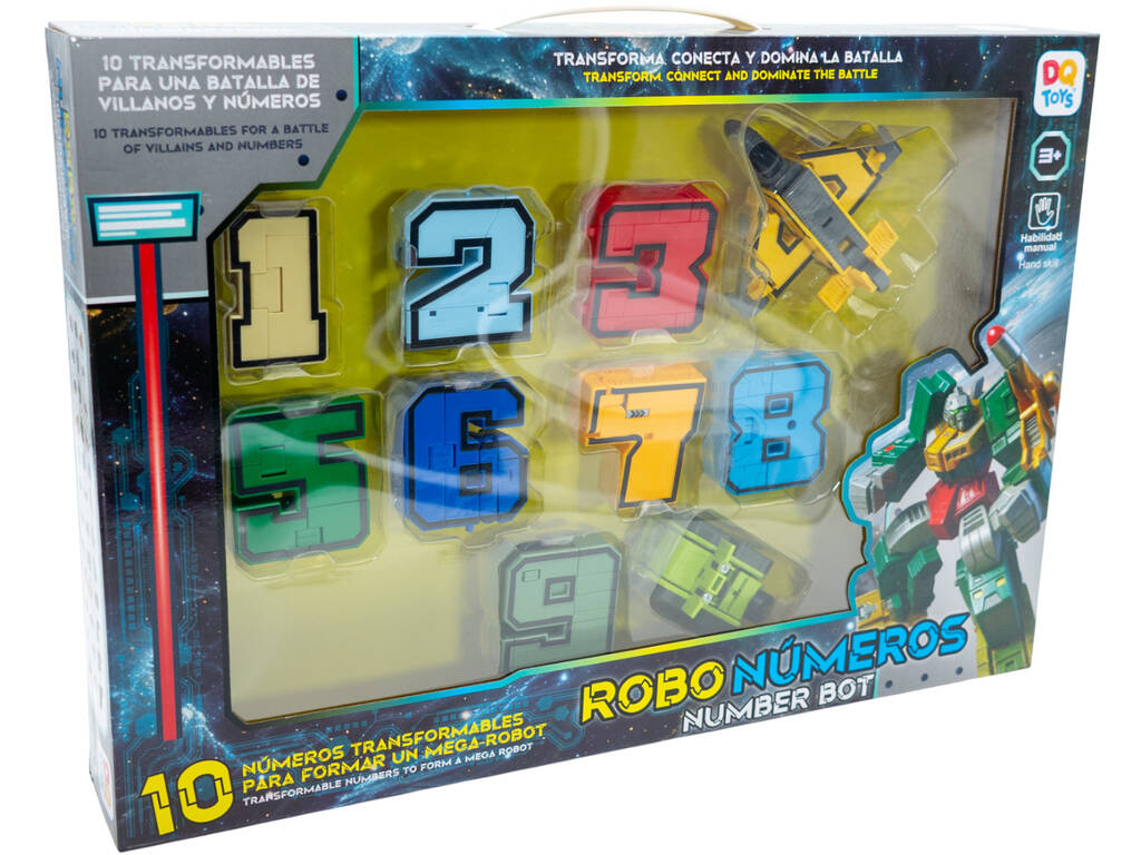 Robo Zahlen Transformierbarer Roboter Set mit 10 Teilen