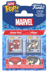 Funko Bitty Pop Marvel Spiderman Pack 2 com Spiderman e Venom