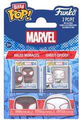 Funko Bitty Pop Marvel Spiderman Pack 2 com Miles Morales e Ghost-Spider