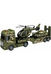 Méga-camion militaire de 55 cm avec char et hélicoptère