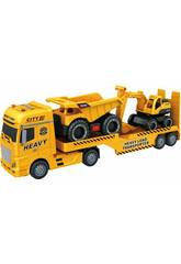 Megacamião de Obras Públicas de 55 cm com Camião Basculante e Retroescavadora