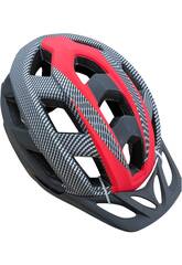 Casque sportif rouge et noir taille M avec lumières LED