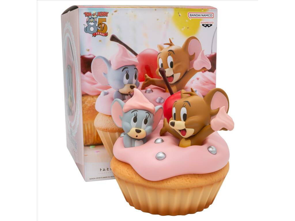 Tom y Jerry 85 Aniversario Big Sofvifigure Figura Sweet Cupcake de 12 cm