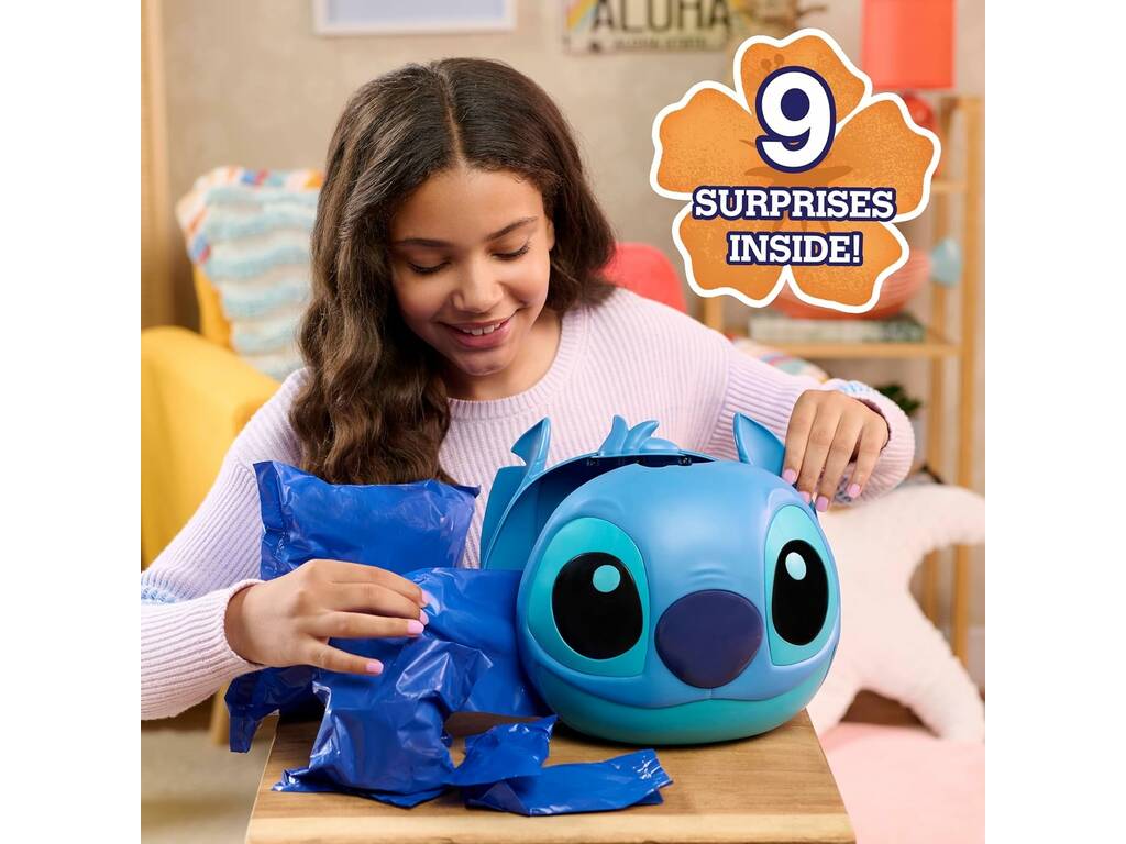 Disney Stitch Cápsula Misteriosa Gigante con 9 Sorpresas