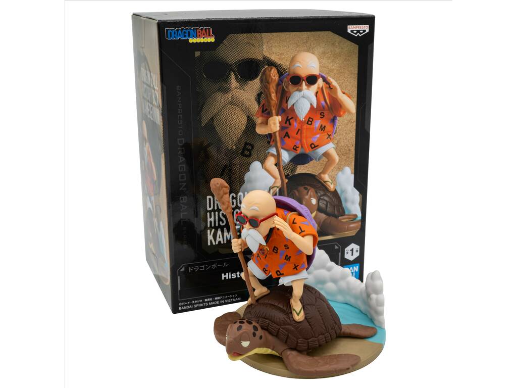 Dragon Ball History Box Figura Maestro Roshi con Tortuga de 12 cm