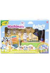 Crayola Washimals Bluey Set 4 animaux avec piscine et fond à colorier