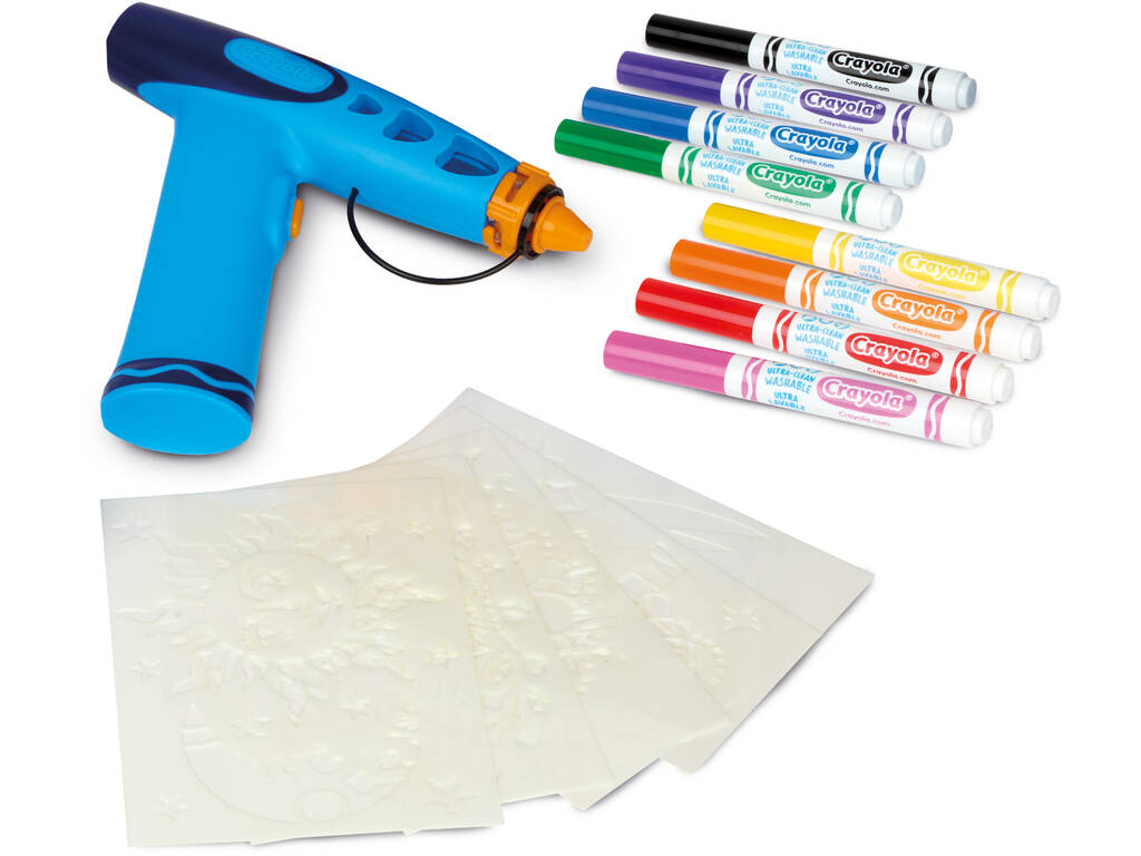 Kreativer Airbrush mit Filzstiften und Schablonen