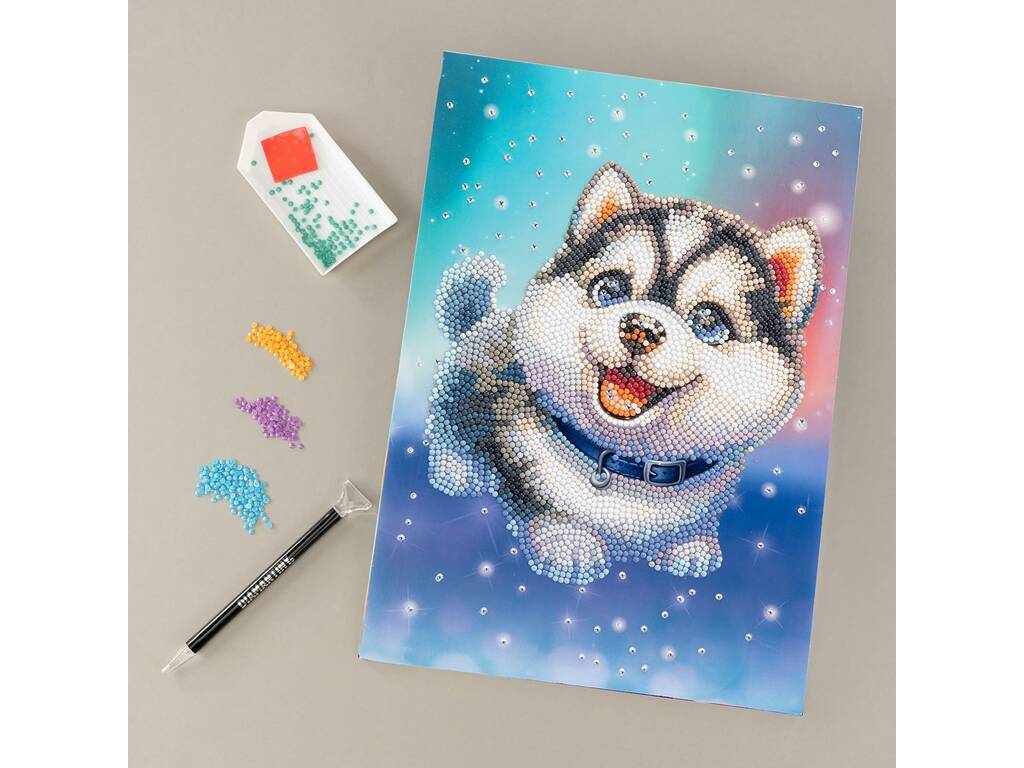 Diamantiny décorer avec des pierres précieuses Husky