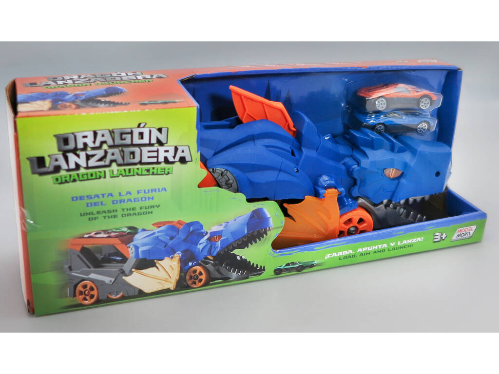 Drago Lanciatore Veicolo Blu con 2 Auto