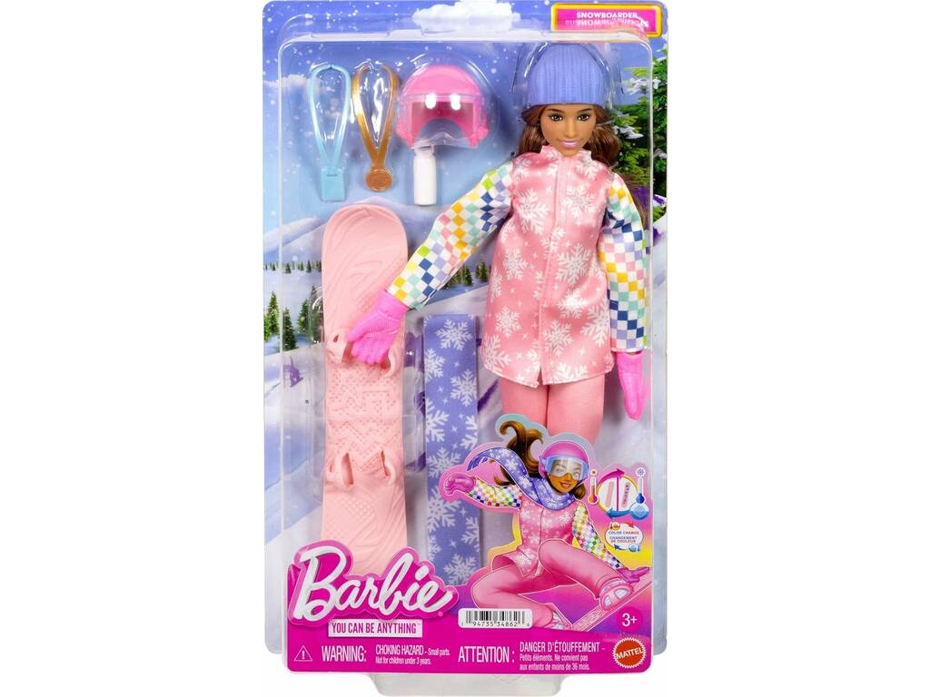 Barbie Tu peux être une poupée snowboardeuse avec accessoires