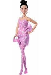 Barbie Deluxe Style Poupée avec robe rose à étoiles