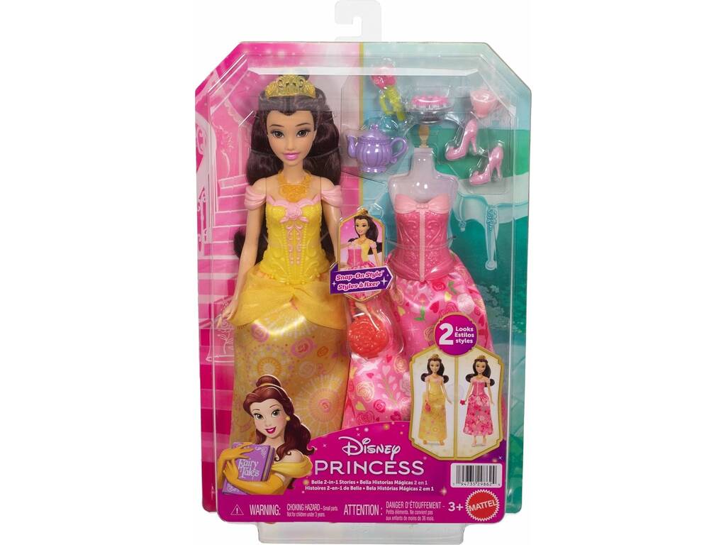 Poupée Disney Princesses Histoires de Belle 2 en 1