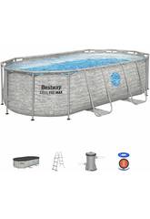 Piscine démontable ovale Steel Pro Max Splashview 427 x 250 x 100 cm. Bestway 56714