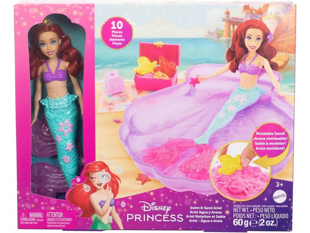 Disney Princess Muñeca Ariel Agua y Arena