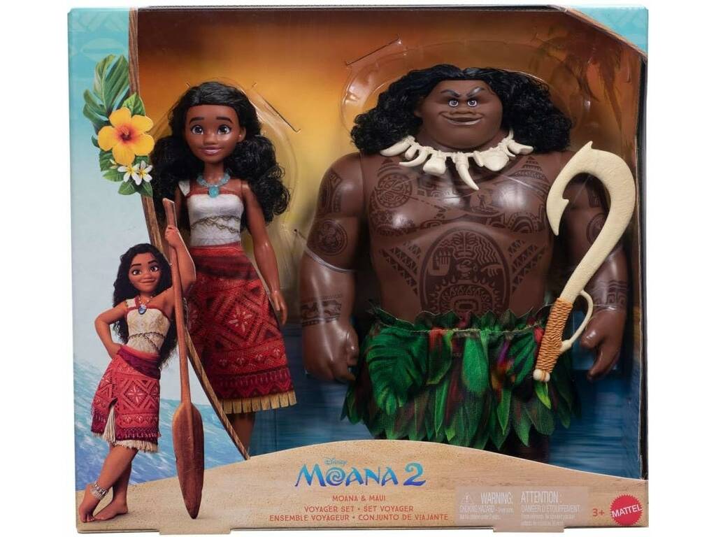 Disney Vaiana 2 Pack Ensemble de voyageurs avec poupées Vaiana et Maui