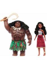 Disney Vaiana 2 Pack Conjunto de Viajantes com Boneca Vaiana e Maui