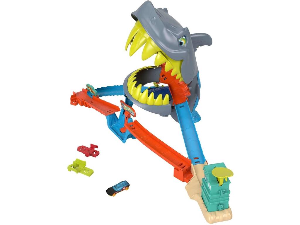 Hot Wheels City Spiaggia dello Squalo Morditore con Veicolo