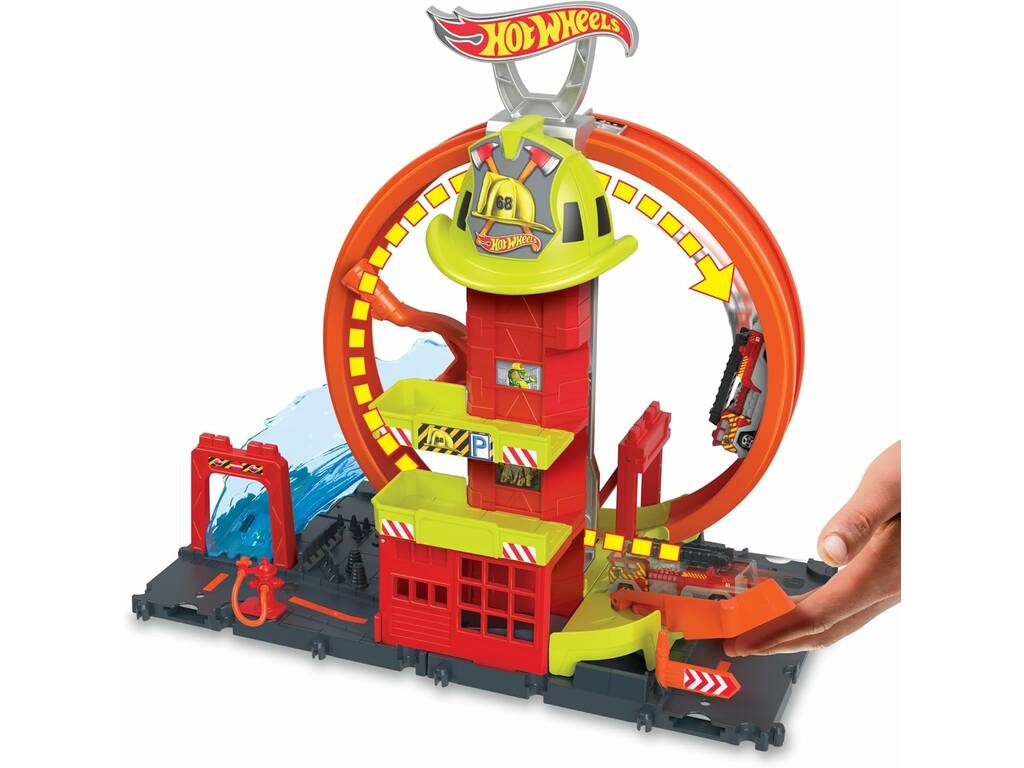 Hot Wheels City Parque de Bombeiros Superloop com Veículo
