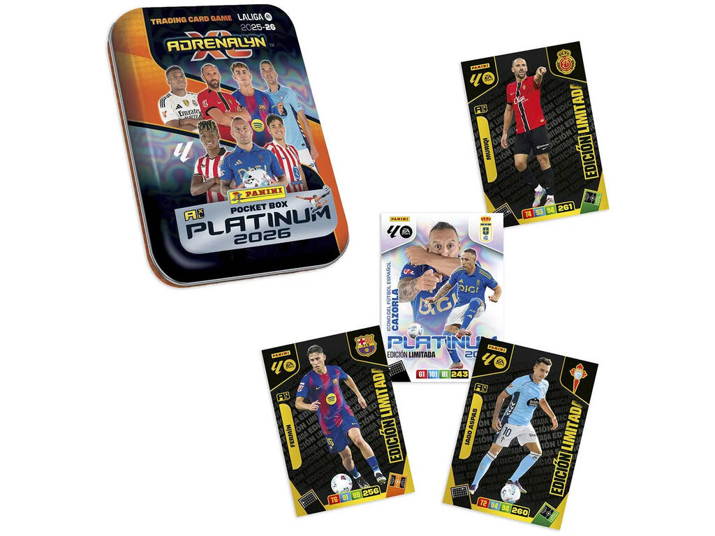 Adrenalyn XL La Liga 2025-26 Pocket Box Platinum avec 30 cartes