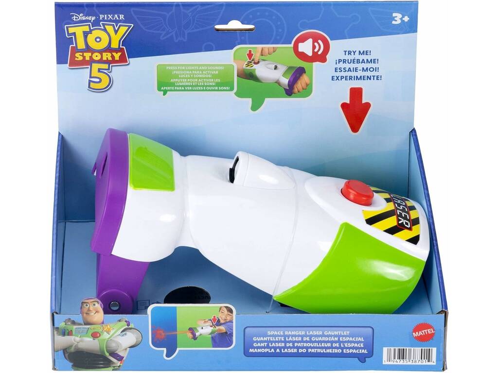 Toy Story 5 Guante Láser de Guardian Espacial de 22 cm con Luz, Sonido y Vibración