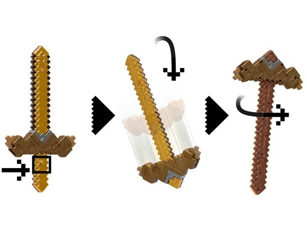 Minecraft Épée Pioche Transformation 2 en 1