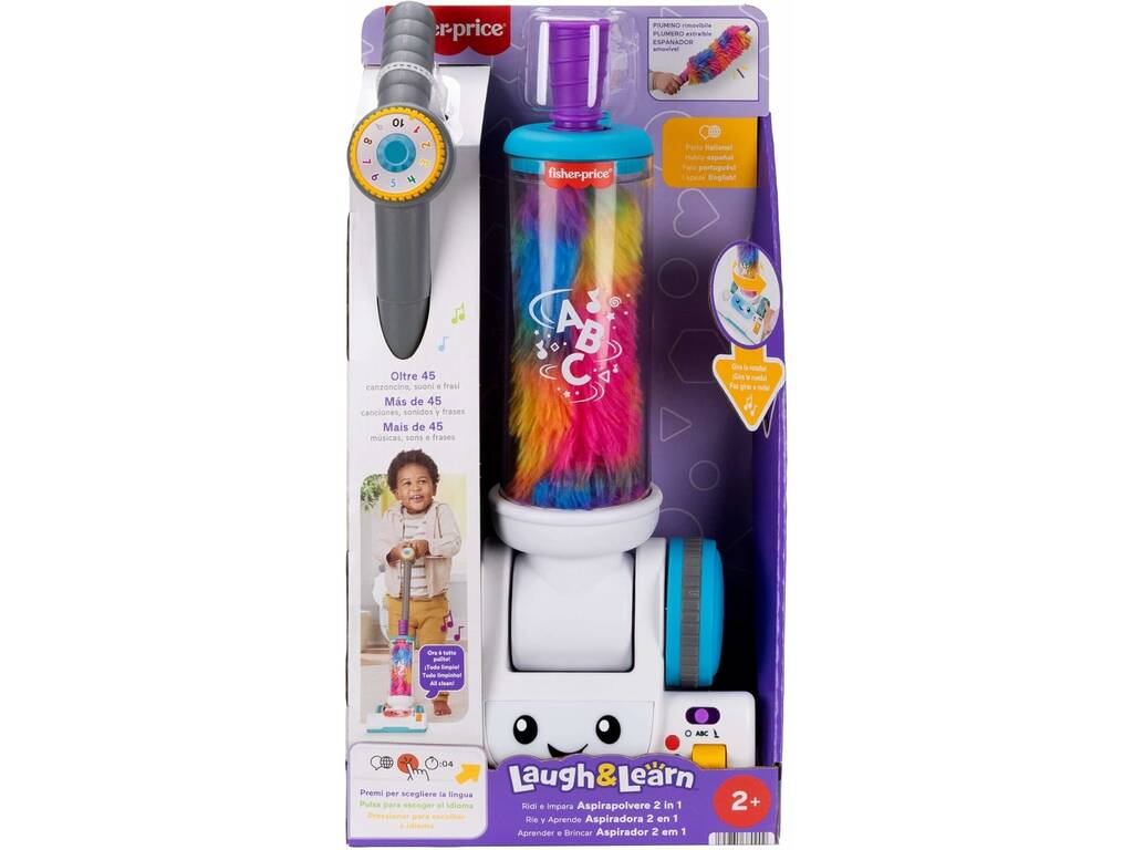 Fisher Price Ri e Aprende Aspirador 2 em 1 com Luz e Sons