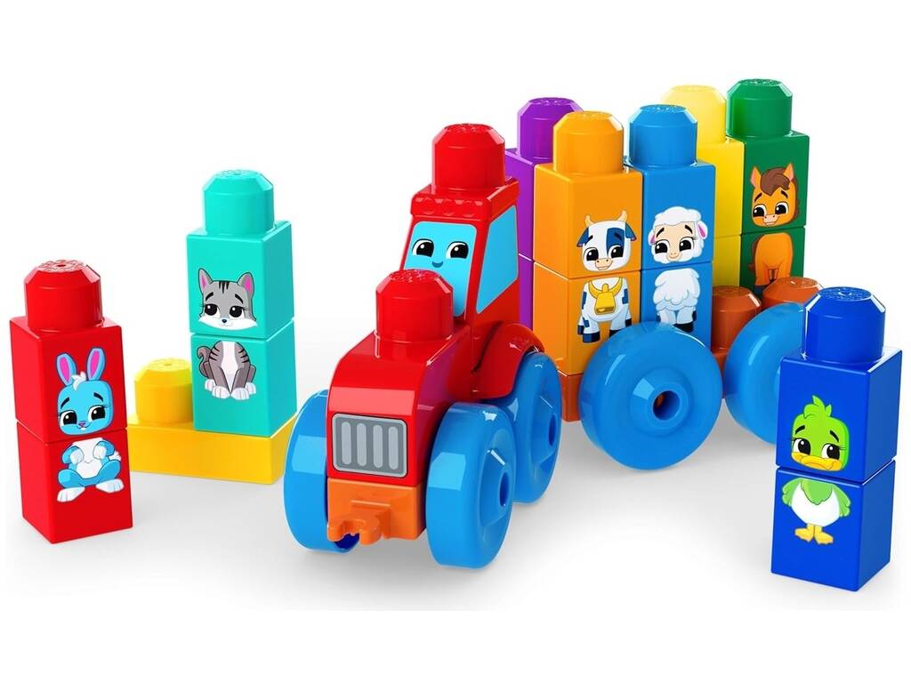 Mega Bloks Tracteur avec animaux à encastrer, 30 pièces