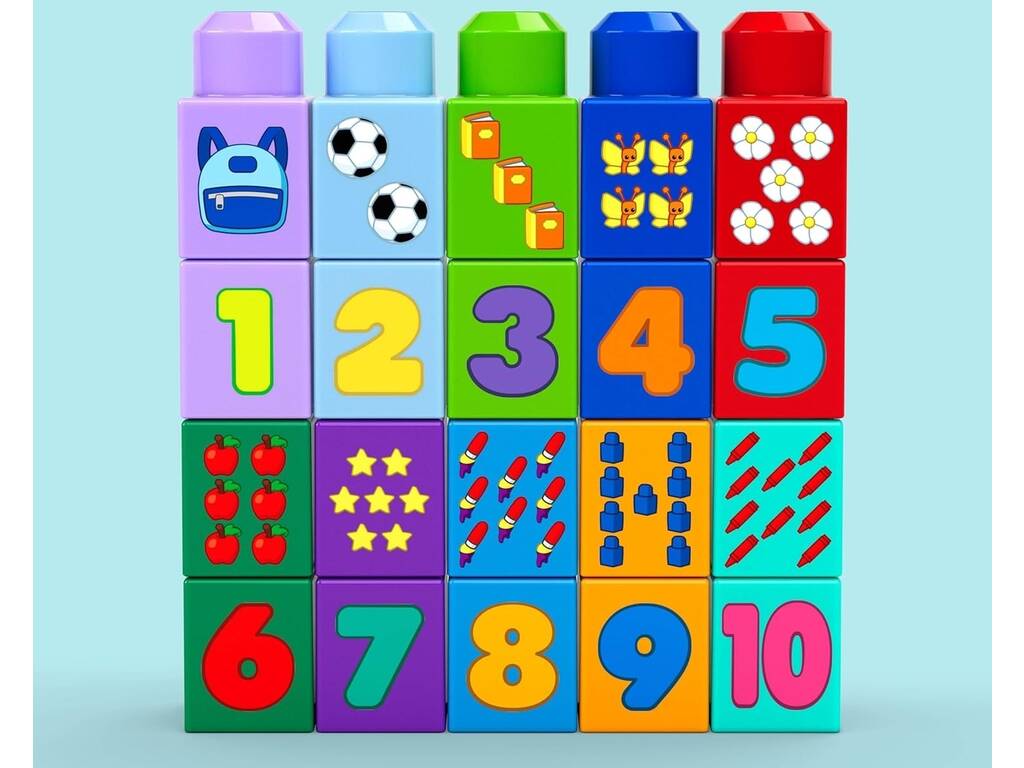 Fisher-Price Mega Bloks Autobús con Numeritos Encajables de 45 Piezas