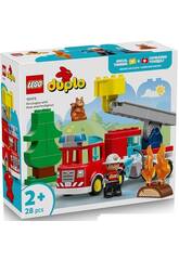 Lego Duplo camion de pompiers avec tuyau et pompier