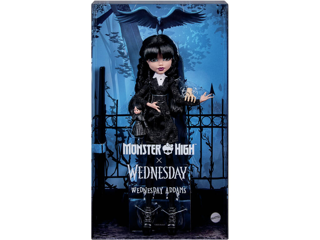 Monster High Wednesday Muñeca Miércoles Addams con Bolso Muñeca