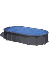 Piscina Oval Aspeto Antracite 730 x 375 x 132 cm Gre KITPROV7388GY
