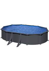 Ovalpool in Anthrazit-Optik 610 x 375 x 132 cm Gre KITPROV618GY