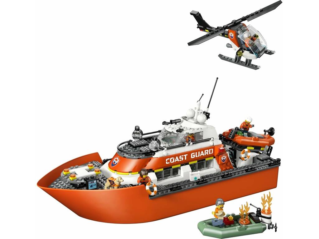Lego City Barca e elicottero di soccorso della guardia costiera