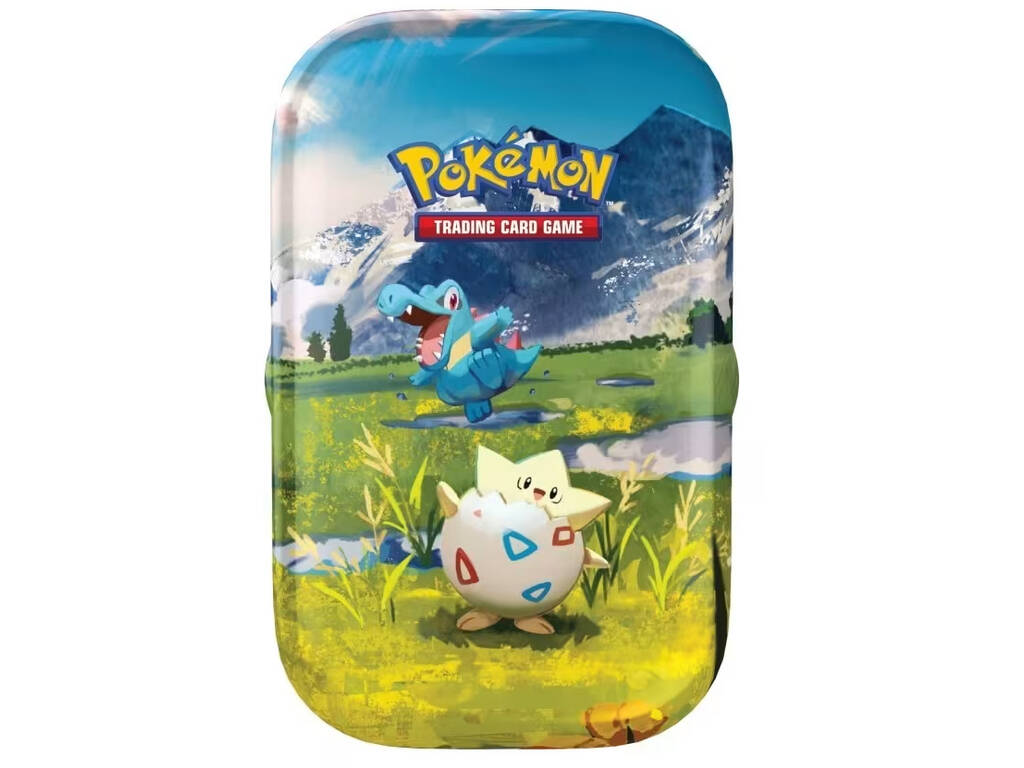 Pokémon TCG Megaevoluzione Eroi Ascendenti Mini Lata con 2 Buste e Adesivo
