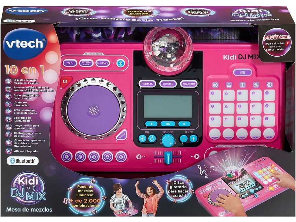 Kidi DJ Mix Console Mixer 10 in 1 Rosa