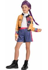 Déguisement Music Hunter Fille avec perruque violette Taille XL