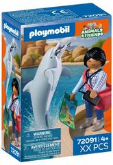 Playmobil Animals & Friends Zoo: Delfín y Visitante