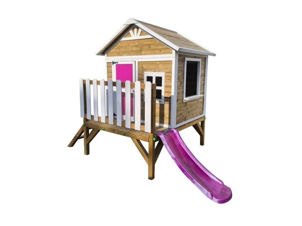 Maisonnette en bois Flam surélevée sur une plateforme de 60 cm, 225,5 x 209,5 x 200 cm Masgames MA806585X