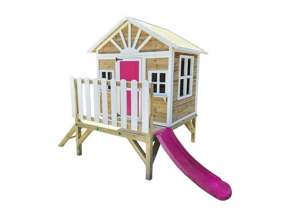 Maisonnette en bois Visby surélevée sur une plateforme de 60 cm, 225,5 x 200 x 209,5 cm Masgames MA806599X