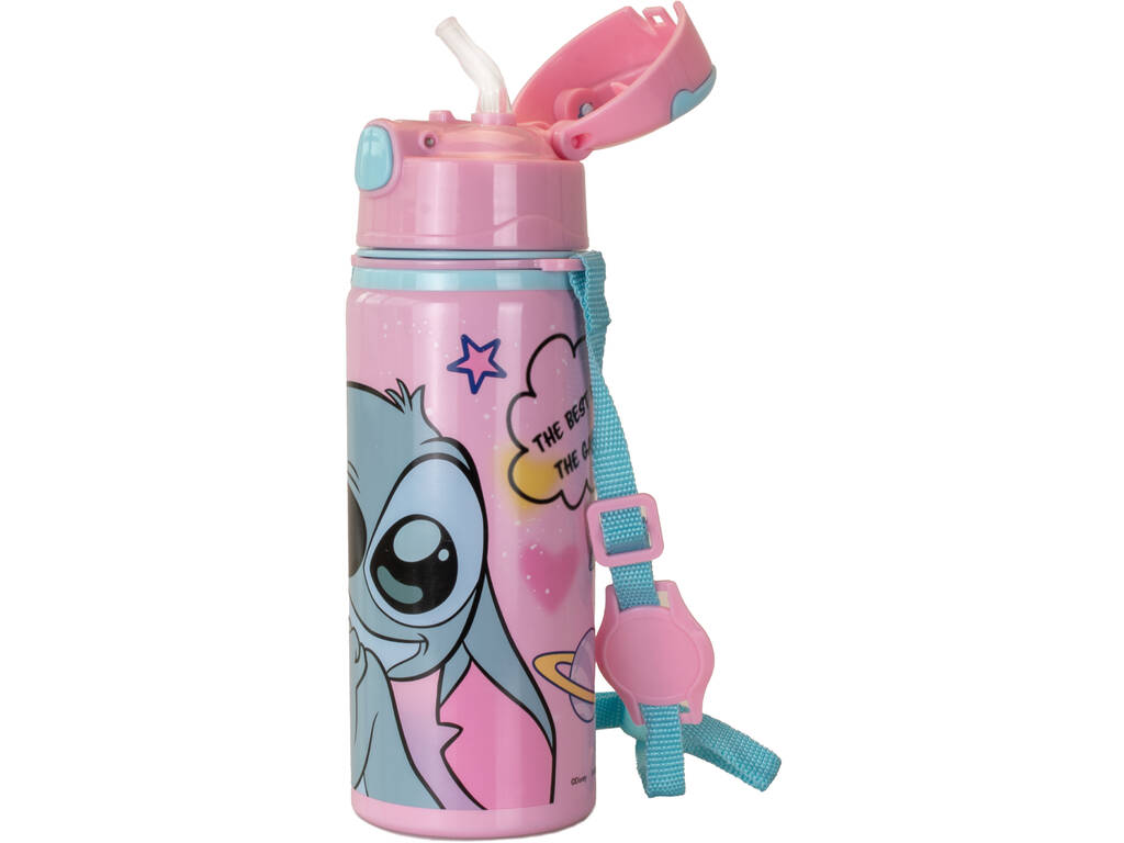 Gourde en aluminium Disney Stitch de 600 ml avec anse