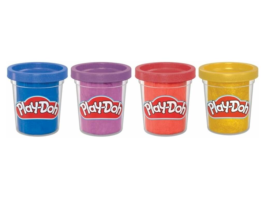 PlayDoh Pack de 4 Potes com Plastilina Efeito Metálico