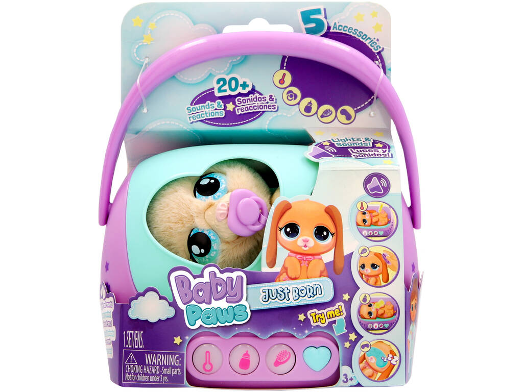 Baby Paws Just Born Chien interactif avec couveuse